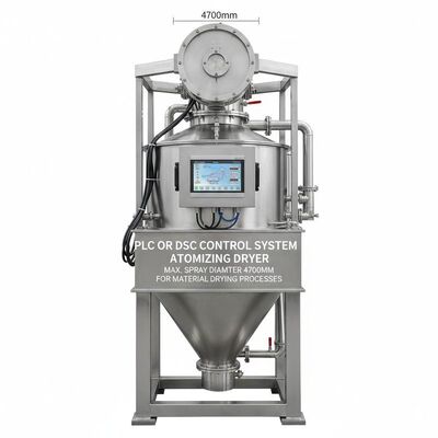 PLCまたはDSC制御システム 最大噴霧直径4700mmの原子化ドライヤー 材料の乾燥プロセスのために設計